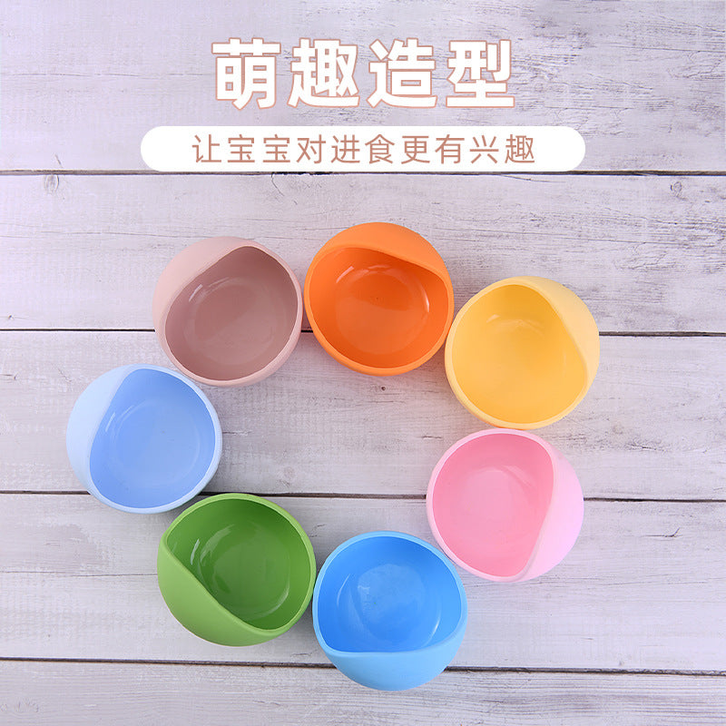 Cross-border supply Children's silicone dinner plates Eating complementary food bowls Anti-drop suction cups Feeding tableware Forks and spoons Silicone bowl sets