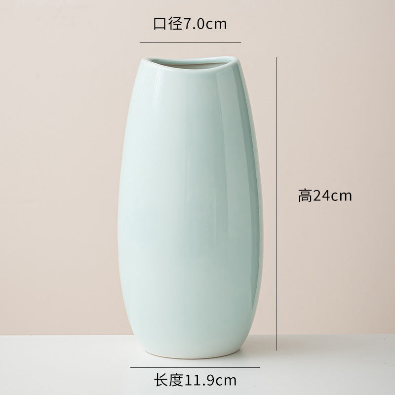 陶瓷花瓶套装摆件家居客厅插花现代花器三件套白色花瓶装饰摆设