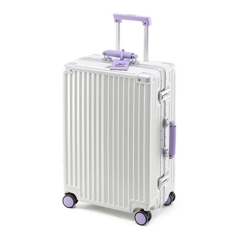 New suitcase 24 inch anti-drop 20 inch small boarding case aluminum frame trolley case leather case password case travel bag