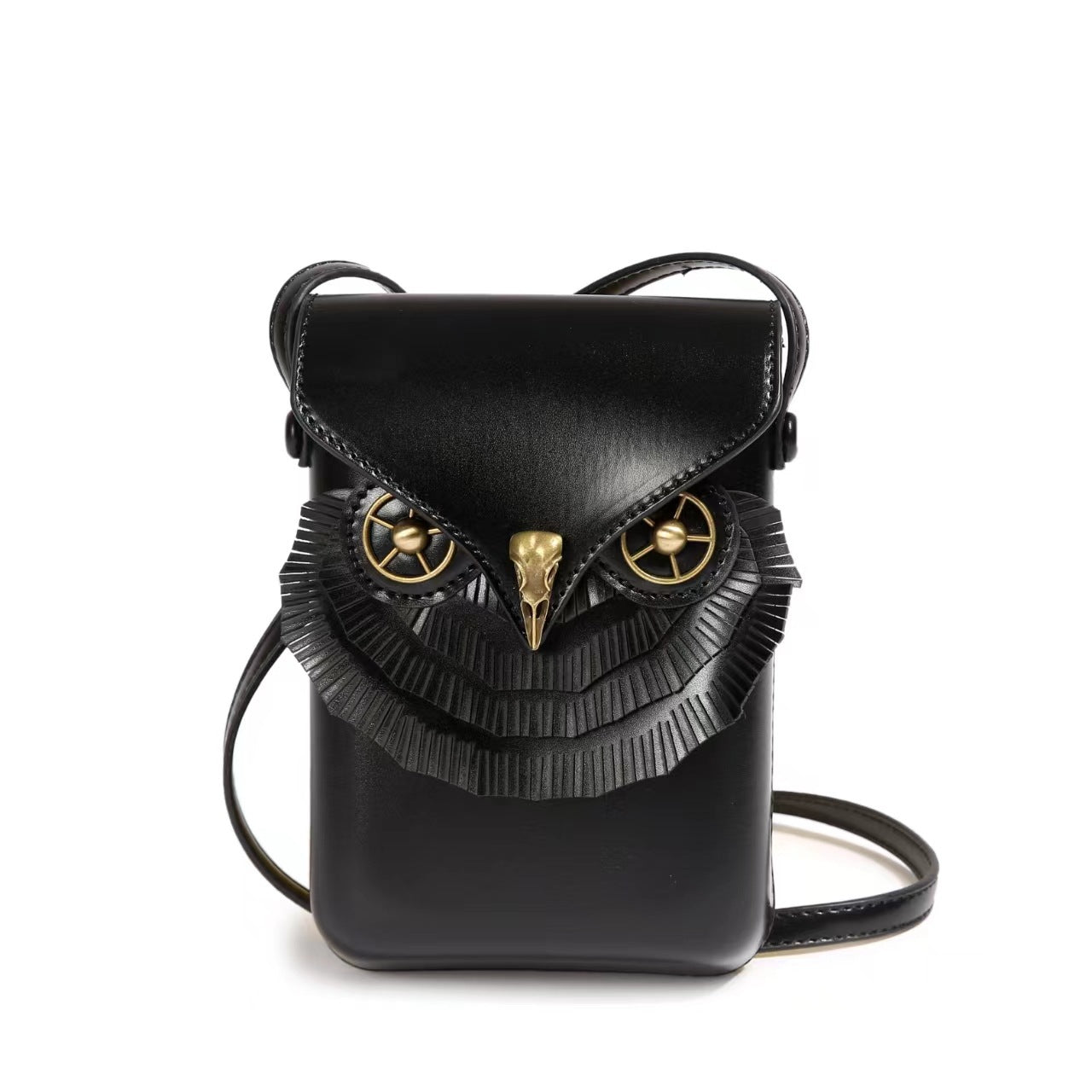 Cross-border retro owl vertical mobile phone bag niche change storage bag personalized fashion versatile shoulder messenger bag