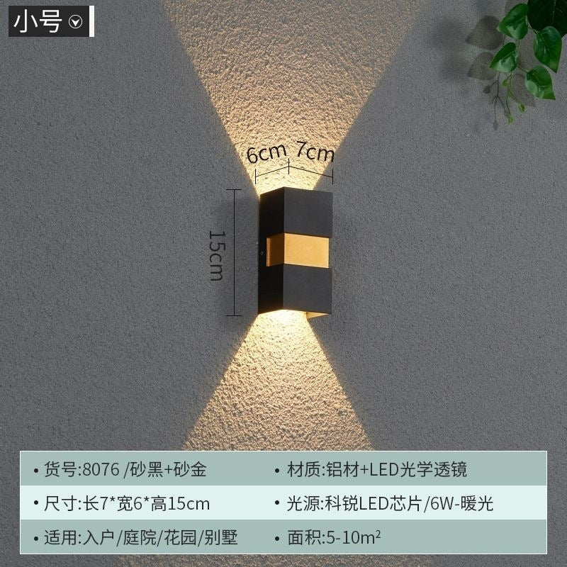 Waterproof indoor and outdoor B & B courtyard aisle stairs hotel balcony double head minimalist modern LED wall lamp