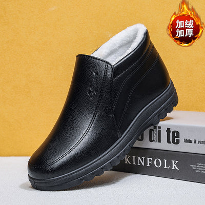New arrivalheattech cotton shoesfashioneasiest for match soft bottom snow boots fleece-linedthickened cotton bootsfashion cotton leather shoes