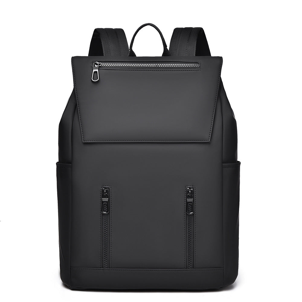 Cross-border new men's casual backpack fashionable personalized business backpack simple solid color college student backpack