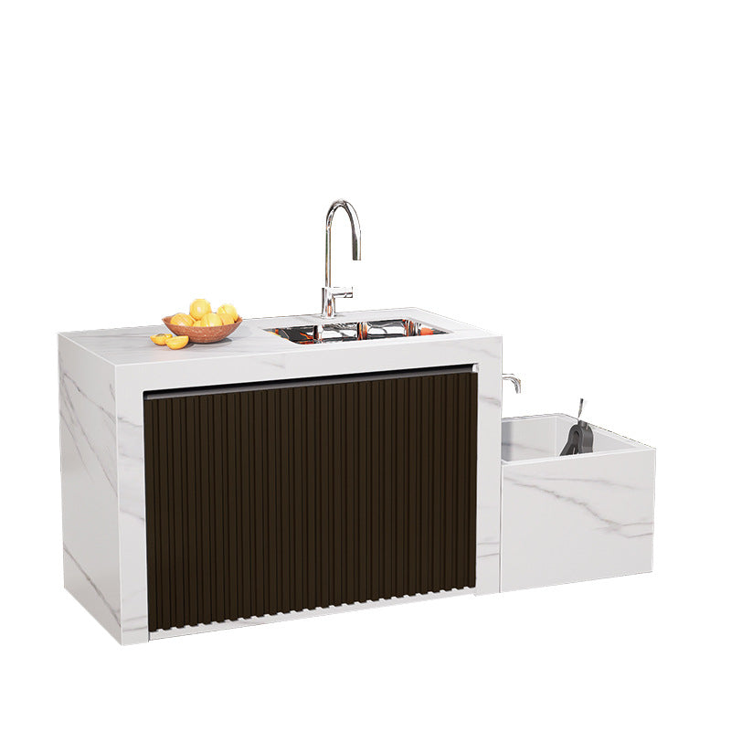 Outdoor courtyard console, rock slab island, integrated basin, advanced locker, garden aluminum alloy washstand, custom cabinet