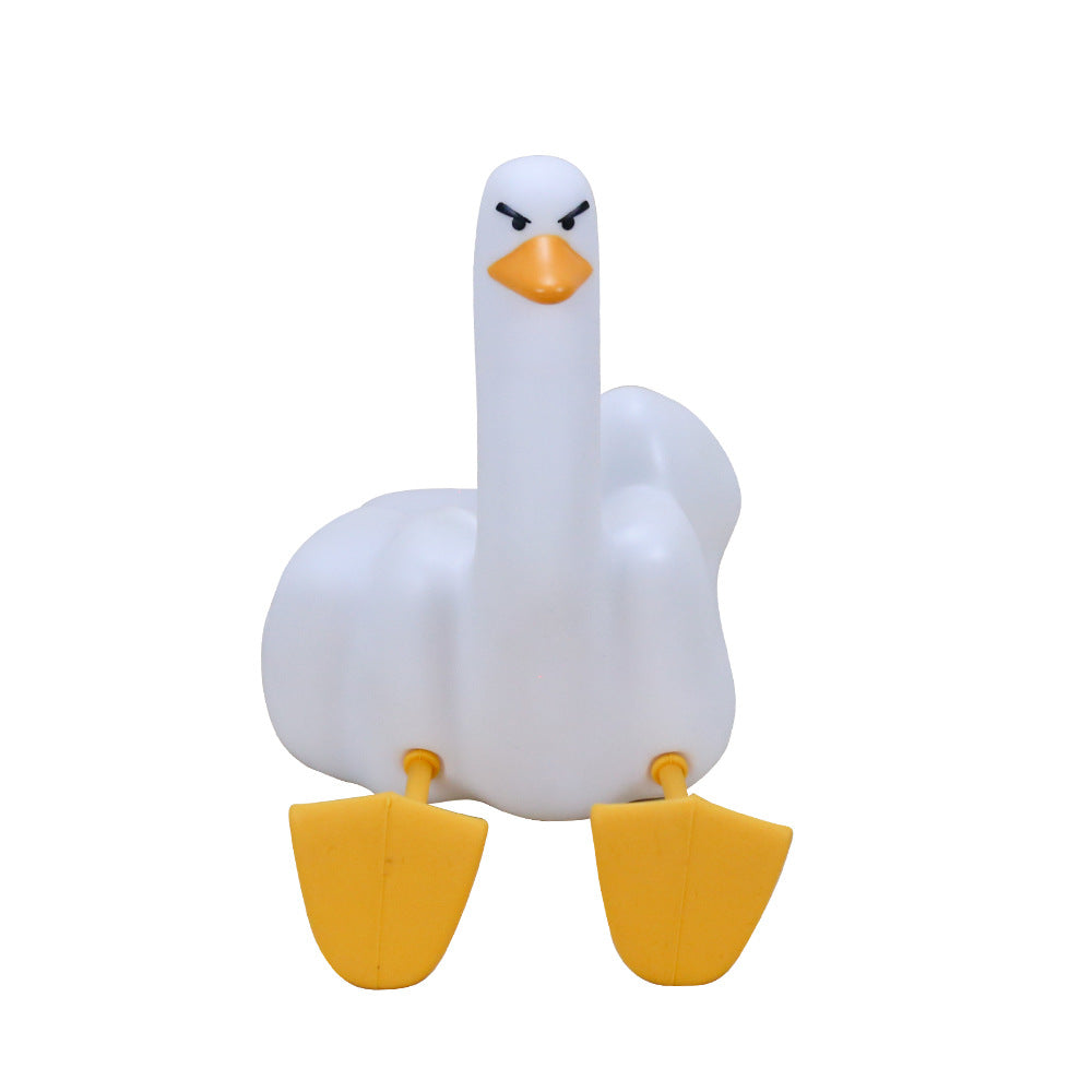Cross-border creative silicone night light usb charging pat light bedroom bedside mobile phone holder middle finger duck desk lamp
