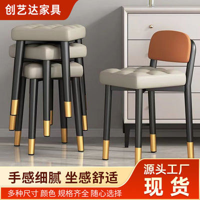 Stool back chair bedroom dressing table makeup chair for home stackable soft pack restaurant dining chair bar chair accessible luxury