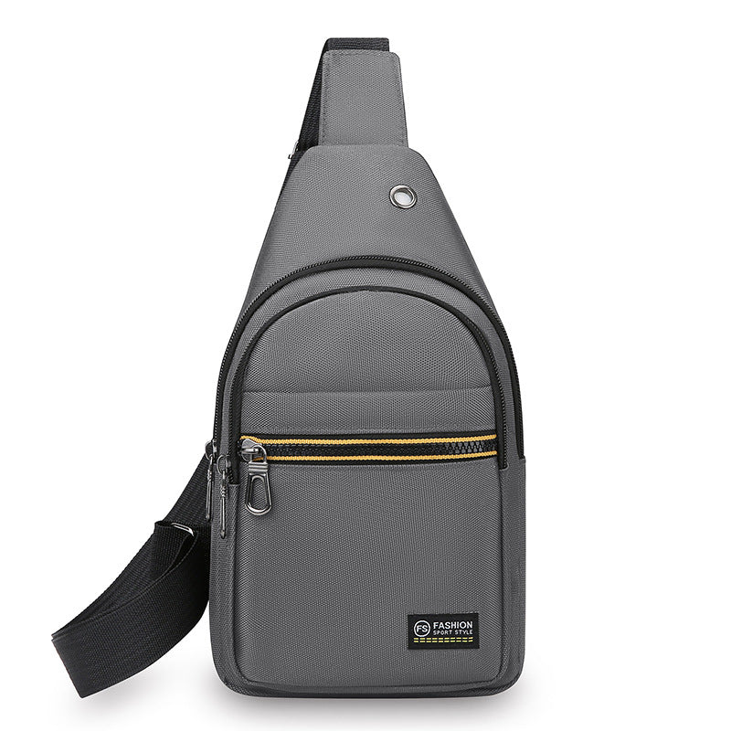 Breast bag 2025 new Oxford cloth messenger bag outdoor simple casual wear-resistant mobile phone bag men's lightweight shoulder bag