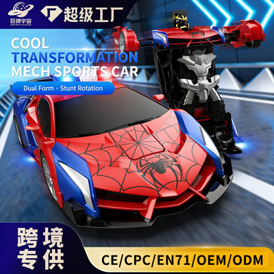 hot-selling transforming remote control car - kids' rechargeable electric racing car model - boy's police car robot toy