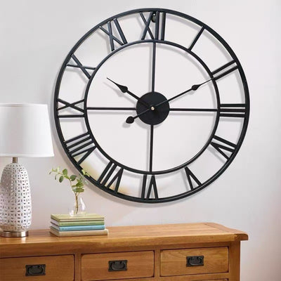 Factory direct new arrivals: minimalist wall clock, vintage style clock, decorative wall clock, cross-border round iron art wall clock