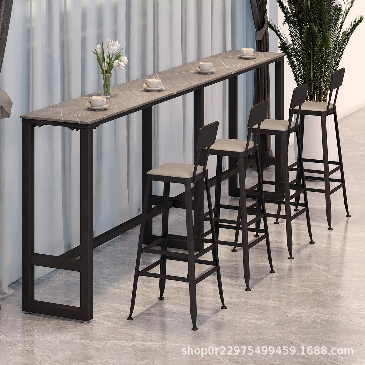 Camping style bar clear bar booth sofa dining bar pub cafe leisure book bar dessert milk tea table and chair combination