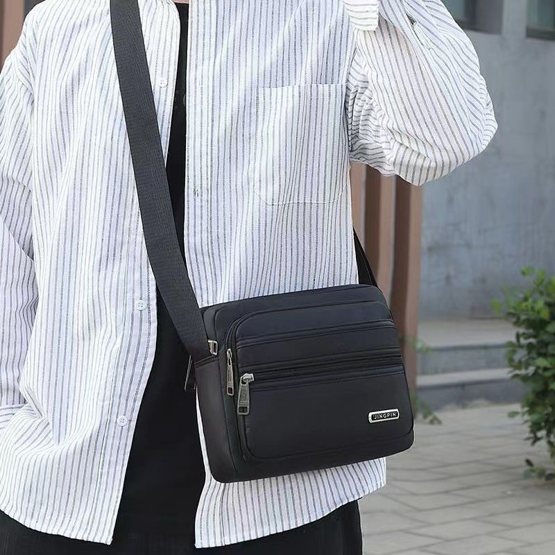 New casual shoulder bag, do business, collect money, messenger bag, men's and women's multi-layer cashier bag, casual large-capacity travel bag