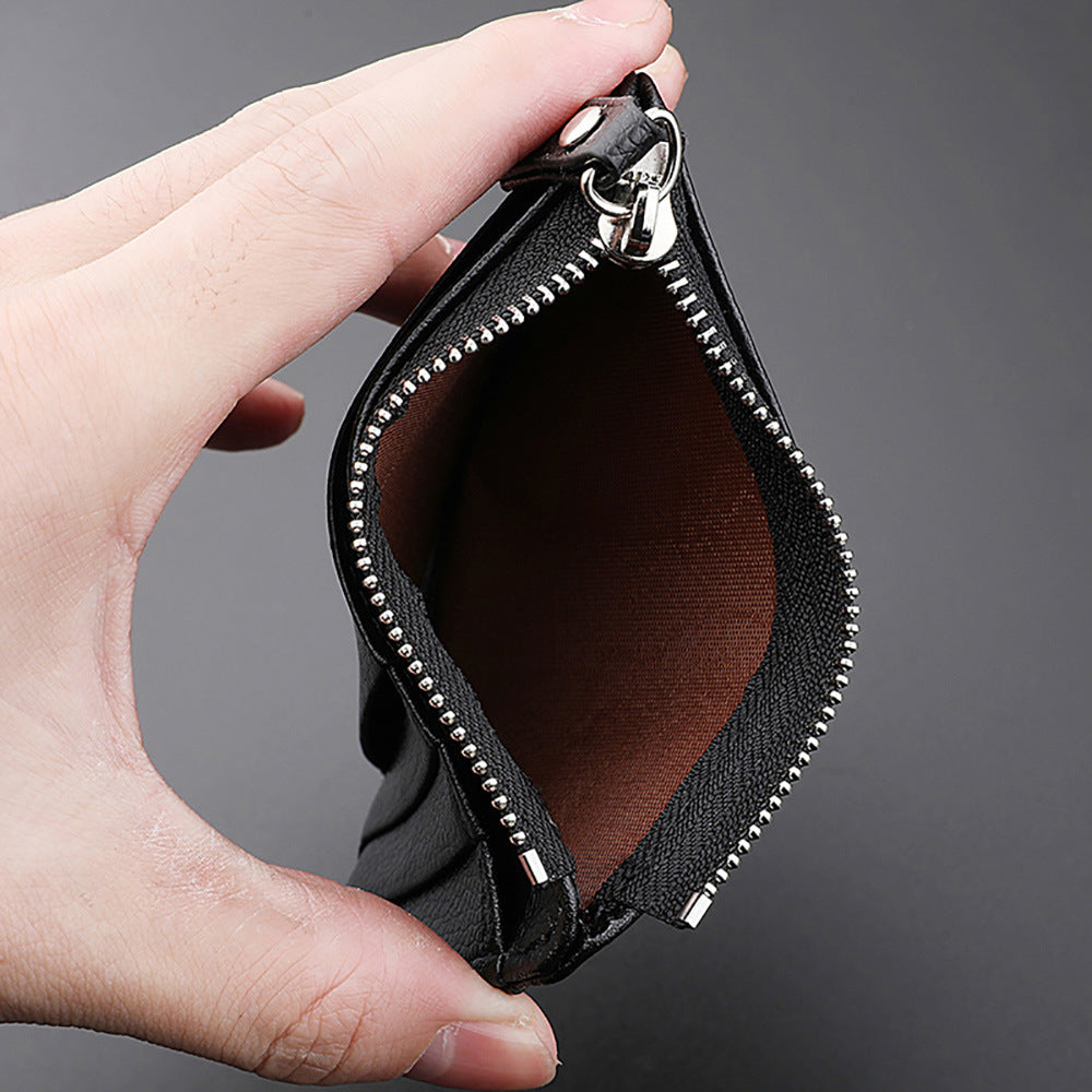 New pu leather card bag wholesale girls small ultra-thin ID card holder zipper short change bag women's explosion
