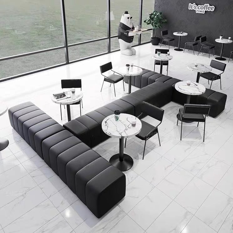 Cafe sofa card seat dining table commercial table and chair combination tea house sales office negotiation table milk tea shop light luxury bench