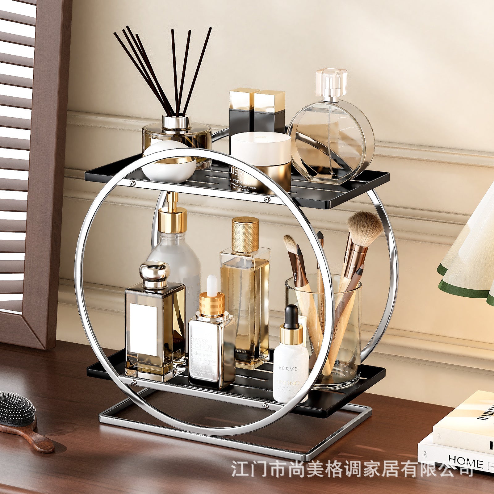 Amazon Cosmetics Storage Rack Tabletop Shelf Wrought Iron Layered Rack Dresser Skin Care Products Perfume Display Rack