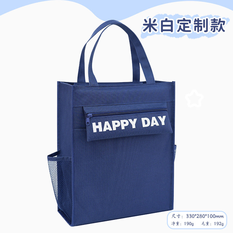 Student tutoring bag animation cartoon large capacity pencil bag primary school student tote bag canvas nylon multi-functional tutoring bag