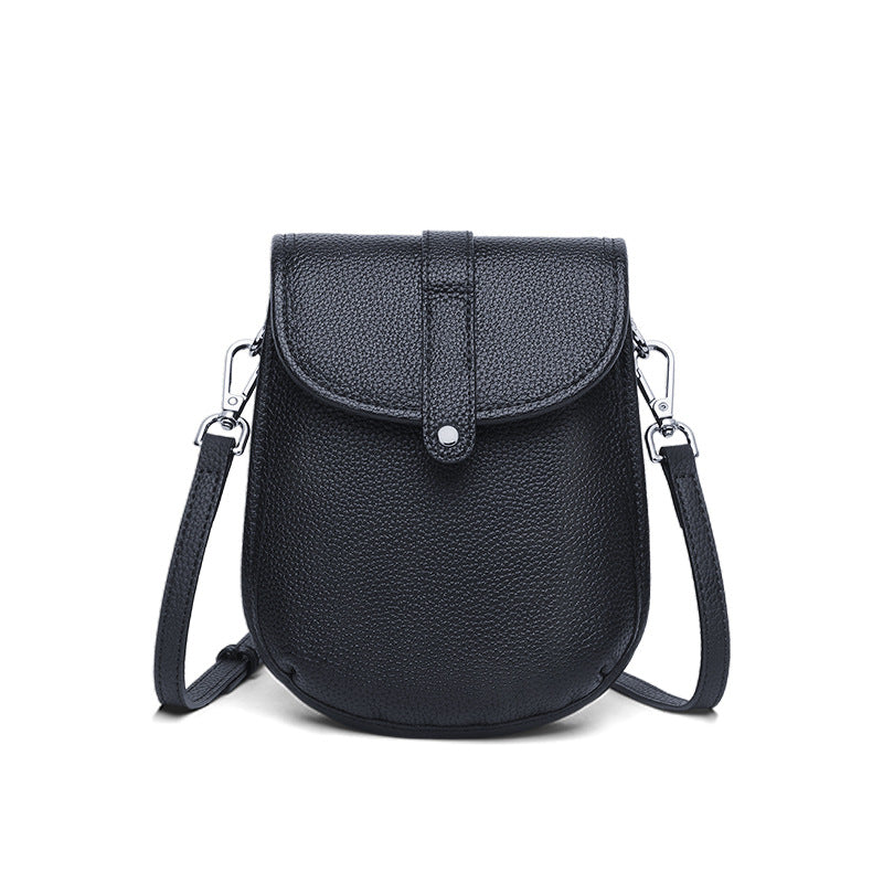 Casual first-layer cowhide shoulder bag women's 2025 new summer fashion genuine leather mobile phone bag casual versatile messenger bag