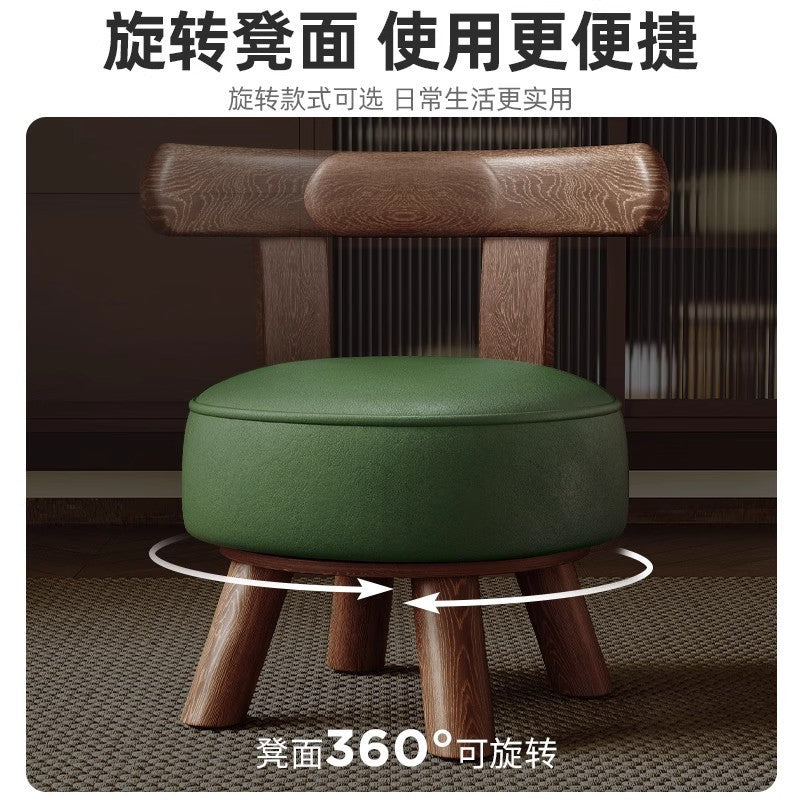 Children's solid wood rotating small chair Door shoe changing stool Coffee table bench Sofa stool Living room small stool Household low stool