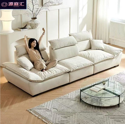 Sailboat sofa backrest adjustable sofa living room large sitting deep popular cat-proof cream style straight sailboat sofa