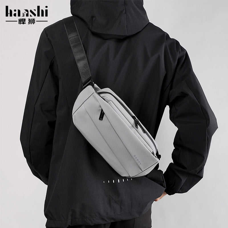 Cross-border casual men's breast bag, high-end fashion and lightweight women's messenger bag, travel waterproof fanny bag, commuter shoulder bag