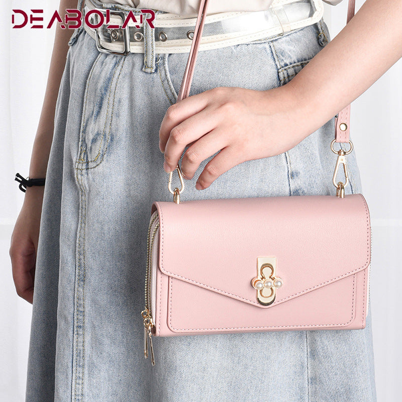 Mobile phone bag new mini messenger small bag Japan and Korea fashion shoulder bag messenger bag double zipper wallet women