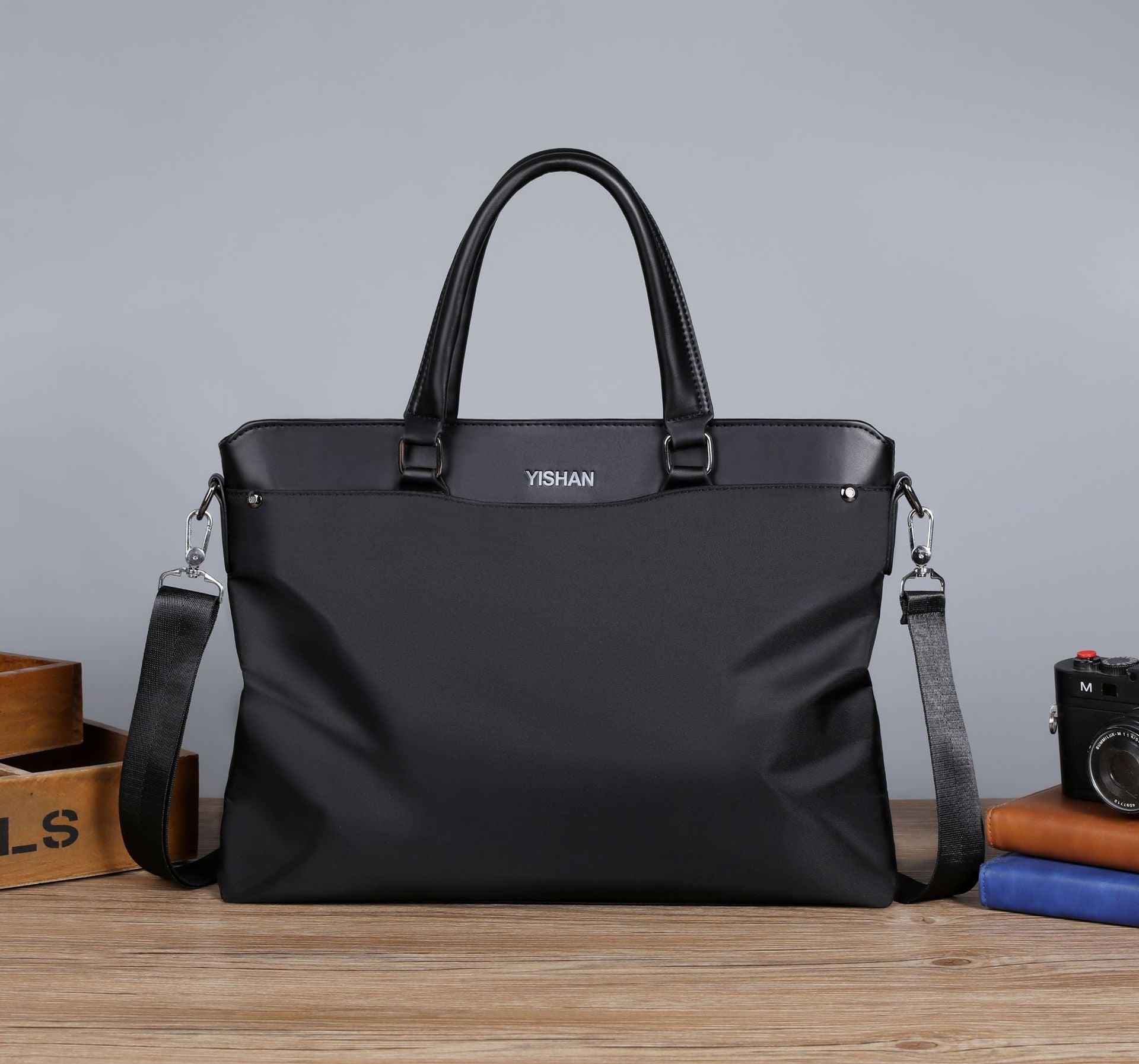 New business handbag simple briefcase Oxford cloth oblique shoulder bag horizontal men's meeting bag file bag