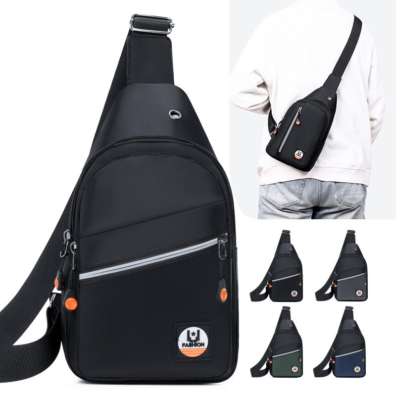 New Men's Breast Bag Multifunctional Commuter Business Shoulder Bag Trendy Cool Leisure Travel Large Capacity Portable Messenger Bag