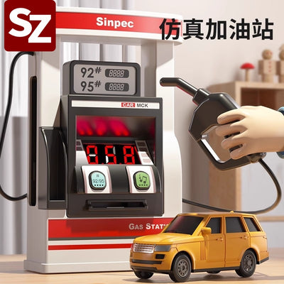 Kids' gas station toy model - realistic miniature cars - early education & pretend play for boys & babies - birthday gift
