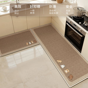 Cartoon puppy kitchen floor mat bench anti-slip oil-proof floor mat stain-resistant for home wipeable no-wash water-absorbent foot pad cutting
