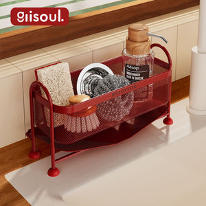 Kitchen sink storage rack countertop rag sponge dishwashing wipe steel ball drain rack vegetable sink narrow side storage rack