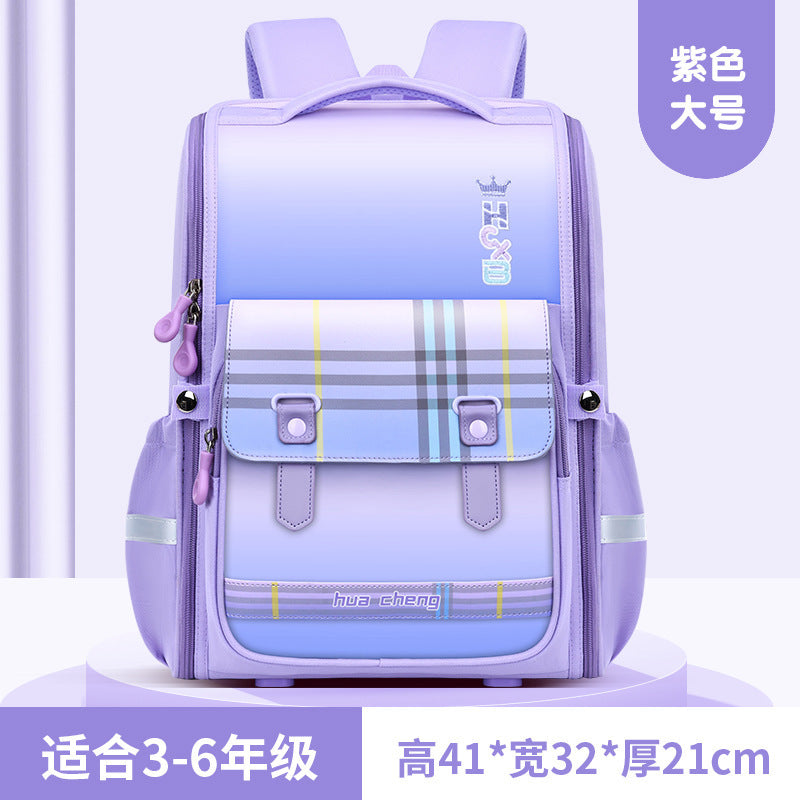 New primary school school bag for grades 1-6 Large capacity spine protection to reduce the burden Children's school bag Boys and girls backpack