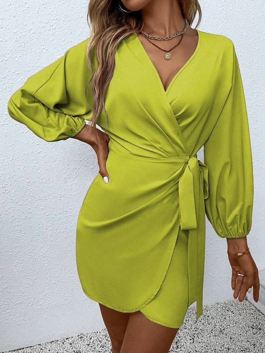 spring and summer new women's clothing, European, American independent station sexy lace-up satin dress