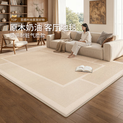 Carpet living room wood style waterproof anti-fouling living room sofa floor mat cream style bedroom large area full bed side blanket