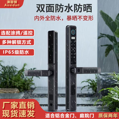 Broken bridge aluminum smart lock anti-theft door smart password fingerprint lock for homewaterproof narrow door mobile phone remote spot