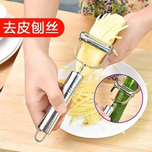 Stainless steel 2-in-1 multifunctional smiley face peeler - double-ended fruit, vegetable, potato, and melon peeler - kitchen tool peeler wholesale