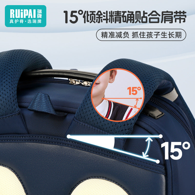 Rui brand schoolbag for children in grades 3-6, large-capacity load reduction for primary school students, spine protection schoolbag, backpack, spot wholesale.