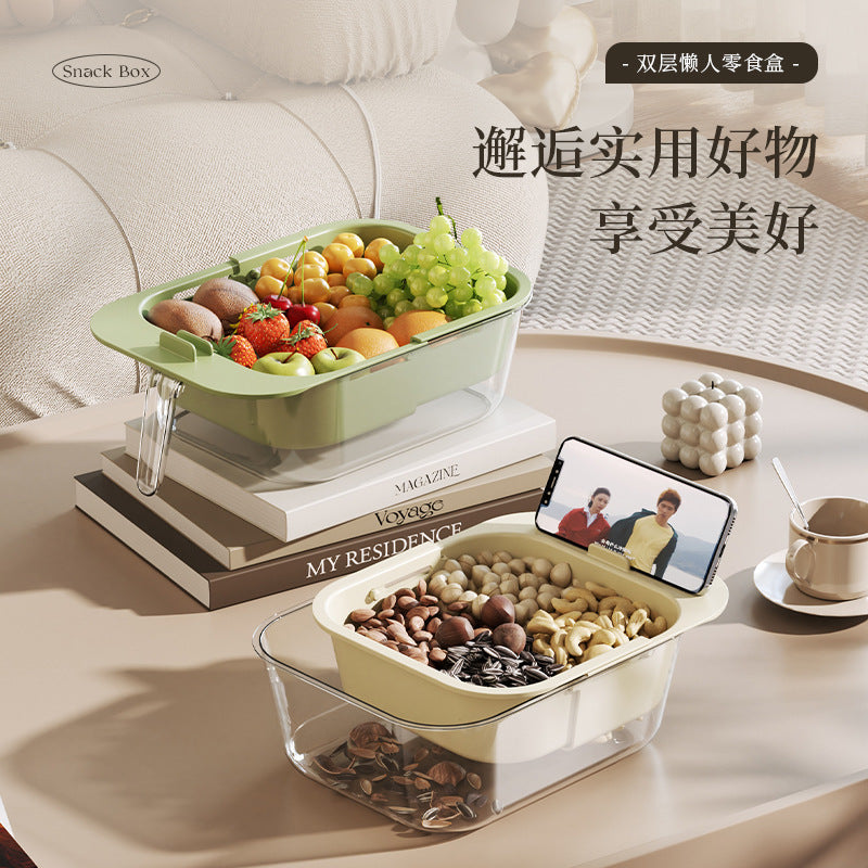 Retractable fruit plate, living room tea table, snacks, candy, fruit sub-plate, candy box, melon seeds, dried fruit storage box, household use