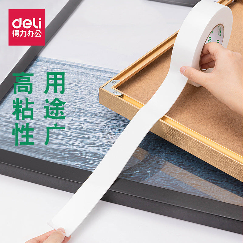 Deli 30410EVA Foam Double Sided Tape 24mm Foam Double Sided Tape Sponge Nameplate Poster Paste Tape
