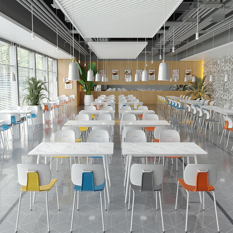Company staff restaurant School canteen Custody class Table and chair combination 4 people 6 people Staff dining table and chair Rock slab table Commercial