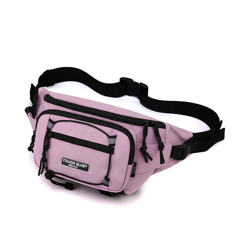 New trendy men's and women's oblique straddle chest bag night reflective large-capacity backpack outdoor sports fanny pack travel bag