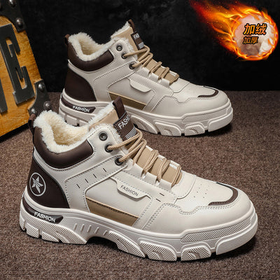 Boots men's 2025new arrivalwinterworkwear shoes men's shoes fleece-linedthickened cotton boots snow boots men's cotton shoes