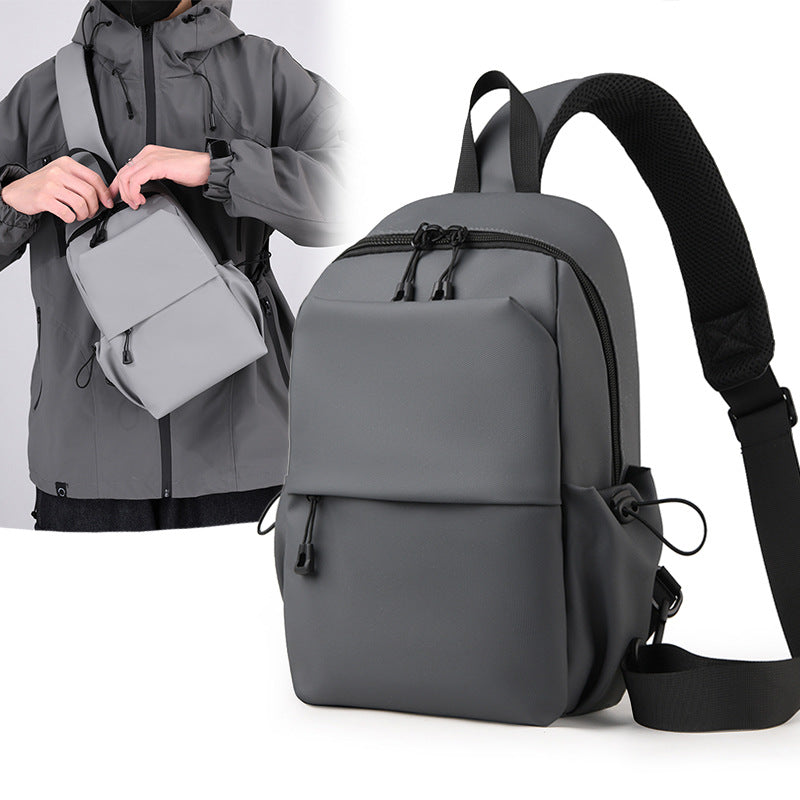 New breast bag men's lightweight nylon shoulder bag small backpack casual mobile phone bag multi-functional messenger bag shoulder bag