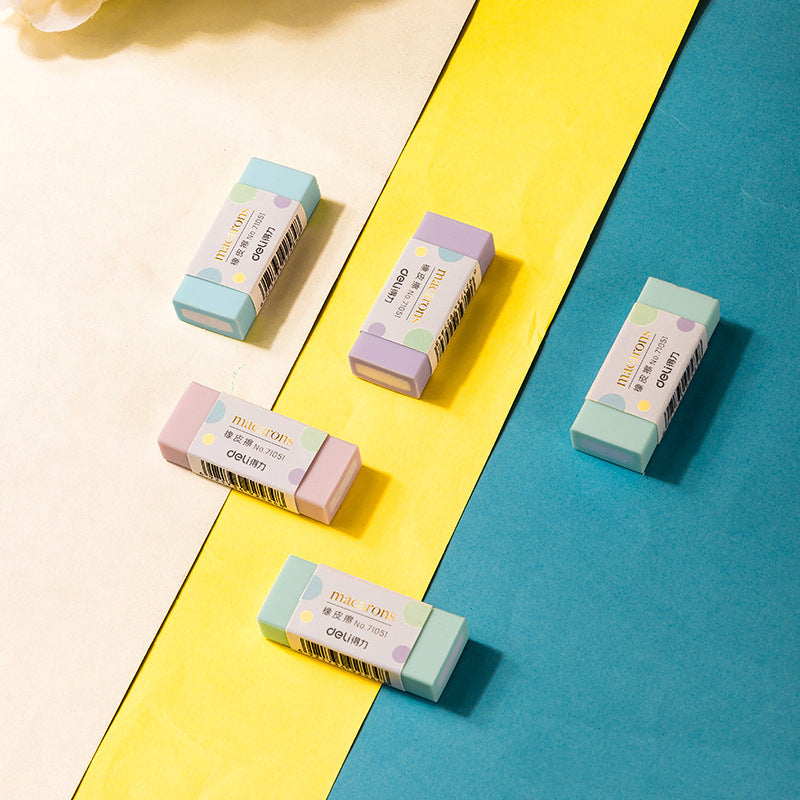 Deli 71051 Eraser Creative Cartoon Simple Color Clean Eraser High School Student Supplies Stationery Wholesale