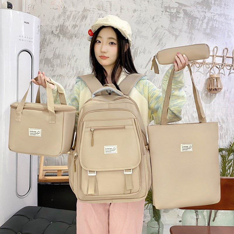 New schoolbag, primary and secondary school student backpack, cute thermal insulation meal bag, fashion trend, versatile and simple backpack