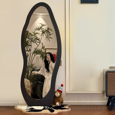 Used full-length mirror floor mirror for home special-shaped dressing mirror clothing store fitting mirror girls bedroom wall-mounted large mirror