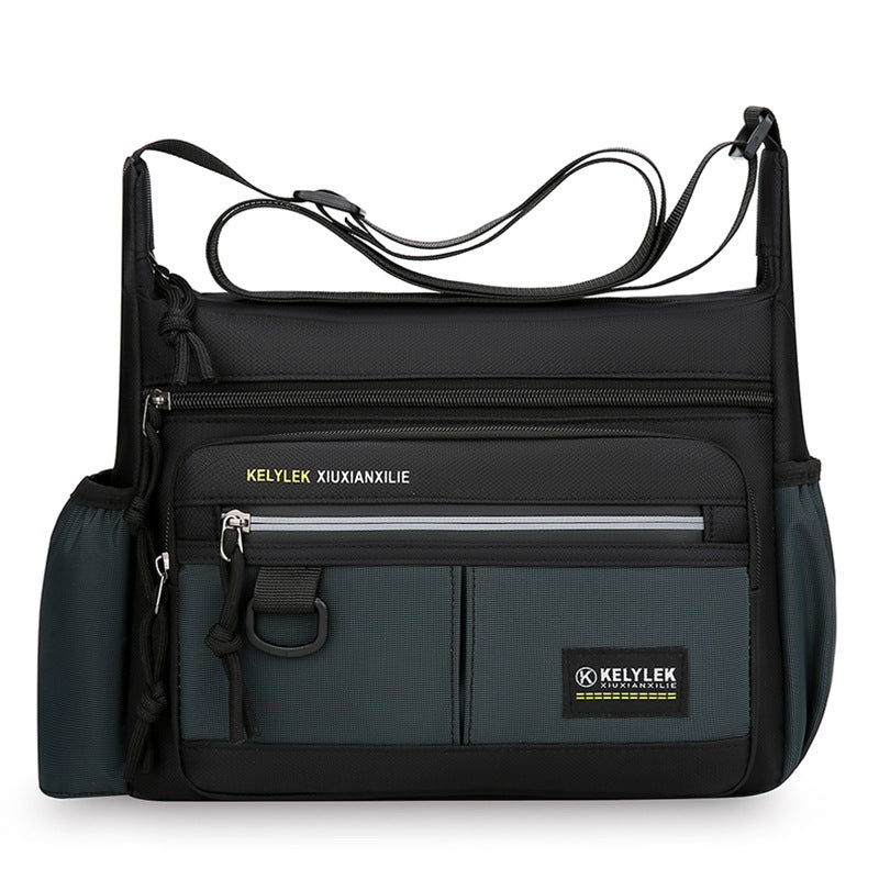 New Men's Casual Shoulder Bag Large Capacity Multifunctional Water Cup Storage Crossbody Bag Fashion Commuter Business Men's Bag