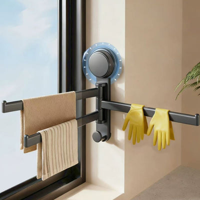 Suction cup kitchen rag rack, sink window sill, multi-pole rotatable drain rack, storage rack, wall-mounted towel rack