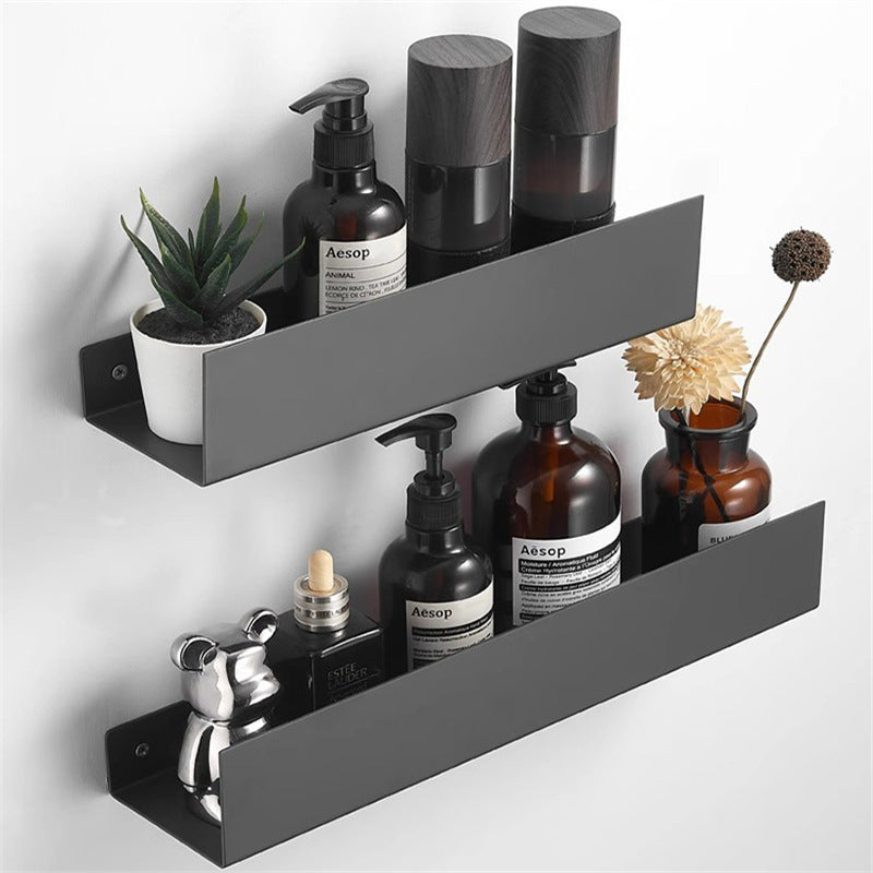 Space aluminum bathroom rack minimalist bathroom baffle toilet mirror washstand storage rack free of punching