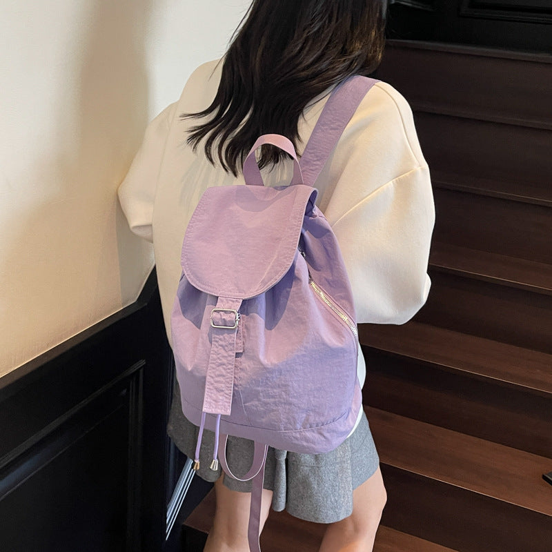 Cross-border casual lightweight cloth bag women's 2025 new simple and versatile backpack large-capacity outdoor sports backpack