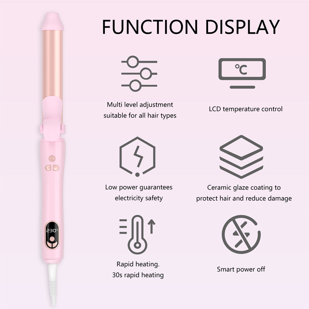 Cross-border multi-function curling iron, automatic curling hair, large wave curling hairdresser, clipper, ceramic rotating electric curling iron.