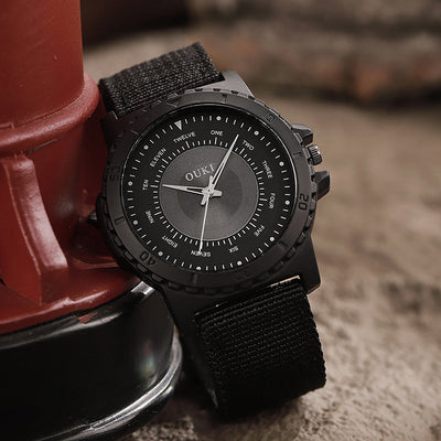 Ouki new outdoor sports canvas strap student watch - creative, fashionable, and unique quartz watch for cross-border wholesale